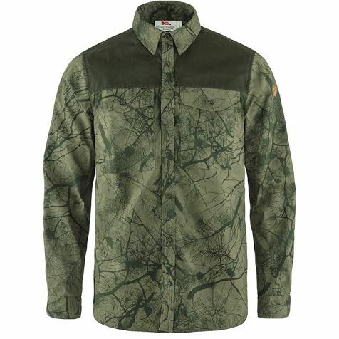 Fjallraven Men Värmland Shirts Green PH181543 Philippines